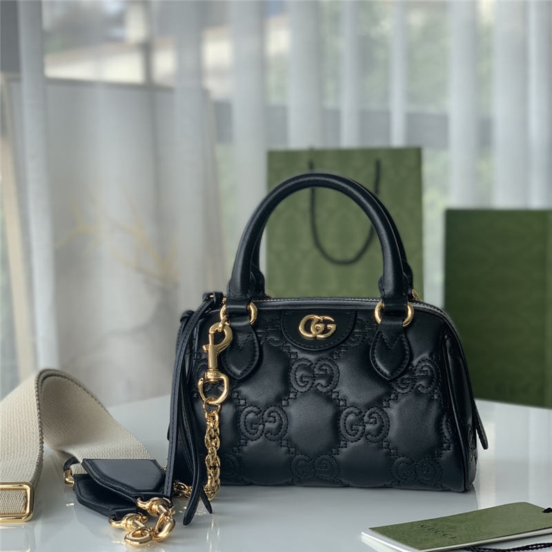 GG Matelassé leather mini bag 702251 Black High