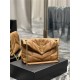 LOULOU PUFFER SMALL BAG IN QUILTED LAMBSKIN Gold-Tone Caramel High