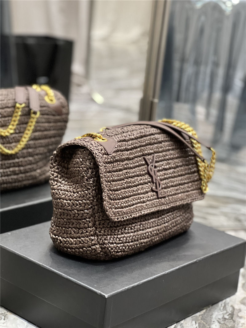 NIKI MEDIUM IN RAFFIA AND LEATHER High