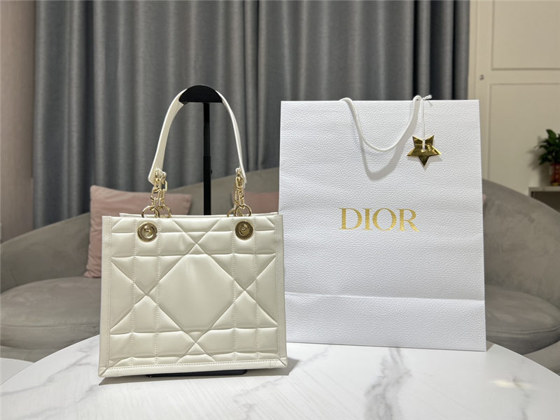 SMALL DIOR ESSENTIAL TOTE BAG Archicannage Calfskin High