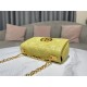 MEDIUM Dior CARO BAG Quilted Macrocannage Gold Metal Calfskin Yellow High