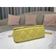 MEDIUM Dior CARO BAG Quilted Macrocannage Gold Metal Calfskin Yellow High