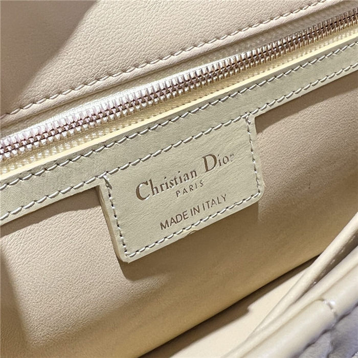 MEDIUM Dior CARO BAG Quilted Macrocannage Gold Metal Calfskin Yellow High