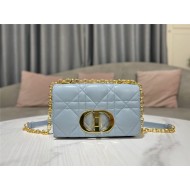 SMALL Dior CARO BAG Quilted Macrocannage Calfskin Blue High