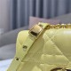 SMALL Dior CARO BAG Quilted Macrocannage Calfskin Yellow High