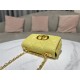 SMALL Dior CARO BAG Quilted Macrocannage Calfskin Yellow High