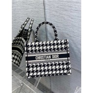 SMALL Dior BOOK TOTE Macro Houndstooth Embroidery High