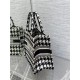 SMALL Dior BOOK TOTE Macro Houndstooth Embroidery High