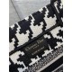 SMALL Dior BOOK TOTE Macro Houndstooth Embroidery High