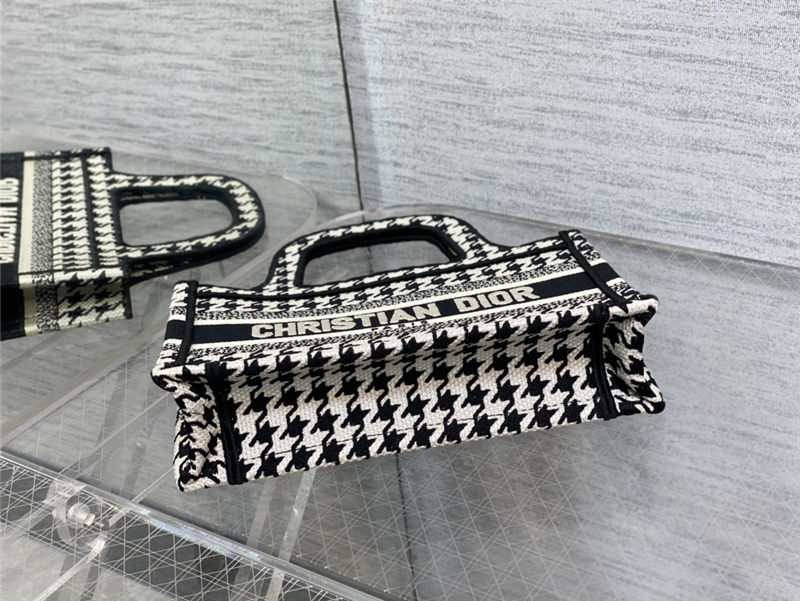 MINI Dior BOOK TOTE Macro Houndstooth Embroidery High