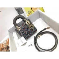 MICRO LADY Dior BAG Metallic Canvas Embroidered with Multicolor Crystals Top