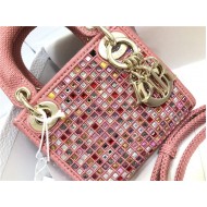 MICRO LADY Dior BAG Metallic Canvas Embroidered with Multicolor Crystals Top