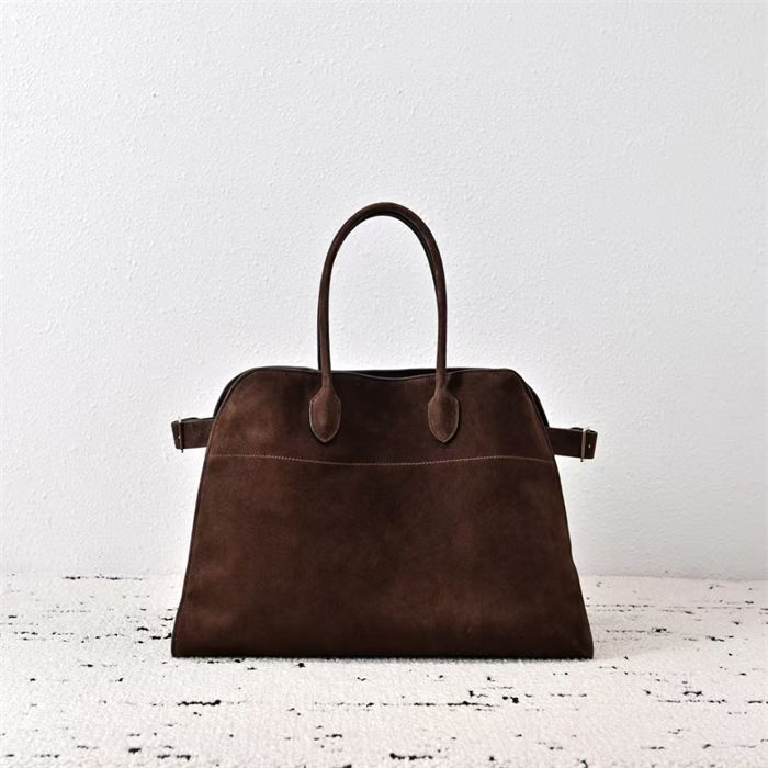 The Row Soft Margaux 17 Bag in Suede High