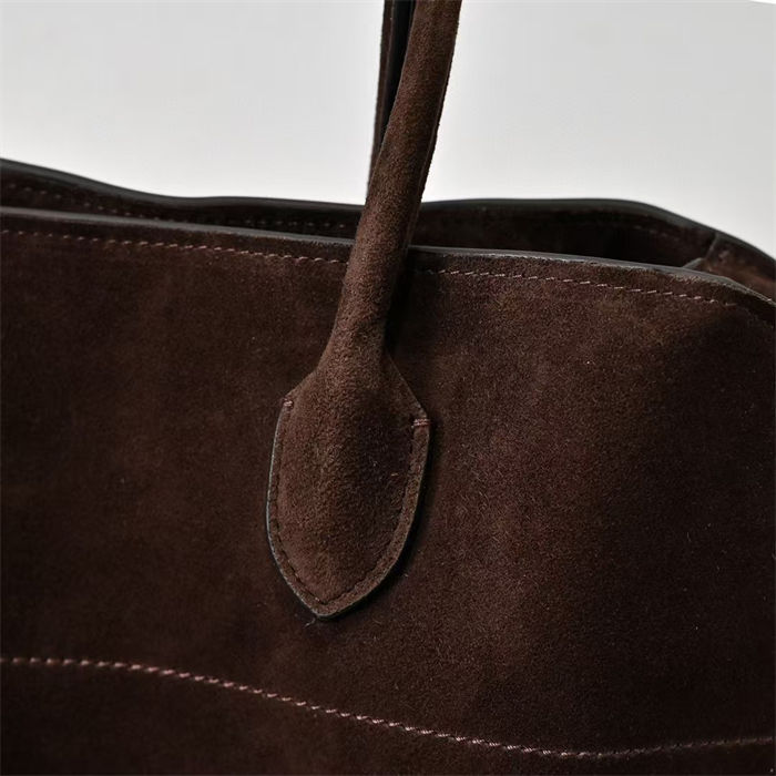 The Row Soft Margaux 17 Bag in Suede High