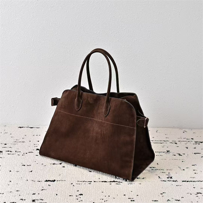 The Row Soft Margaux 17 Bag in Suede High