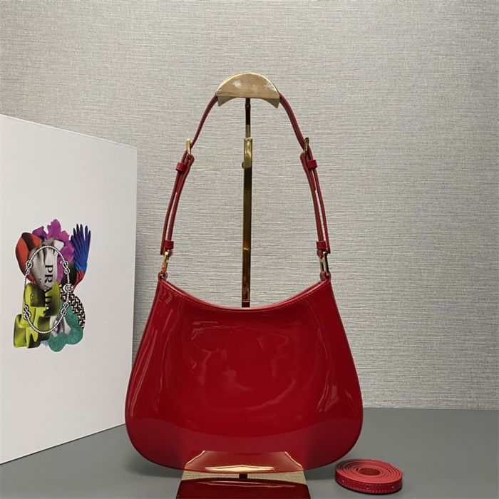 Prada Cleo patent leather bag 1BC169 Cherry Red High