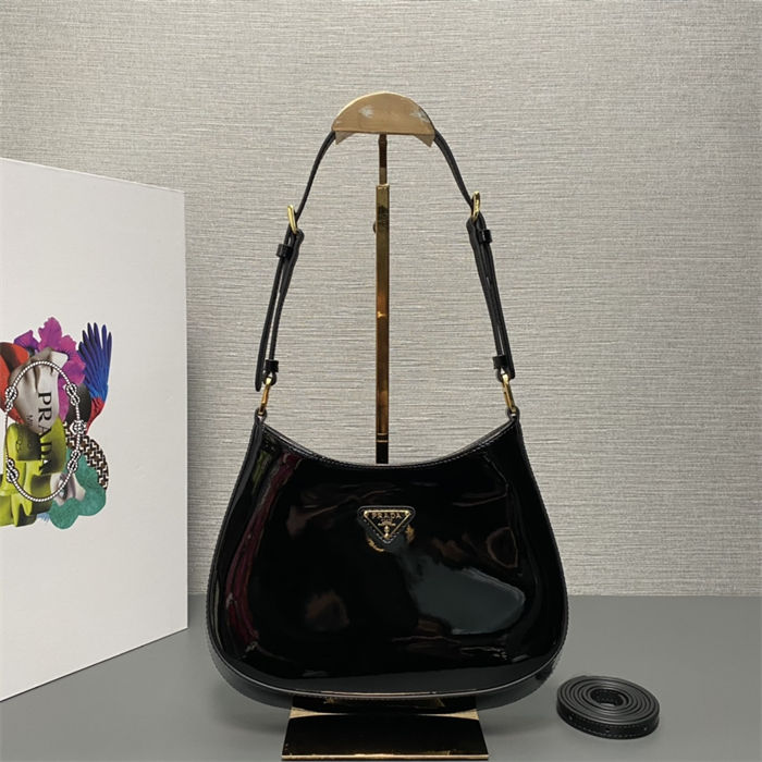 Prada Cleo patent leather bag 1BC169 Black High