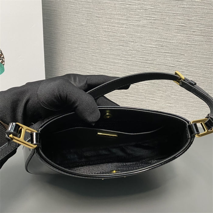 Prada Cleo patent leather bag 1BC169 Black High