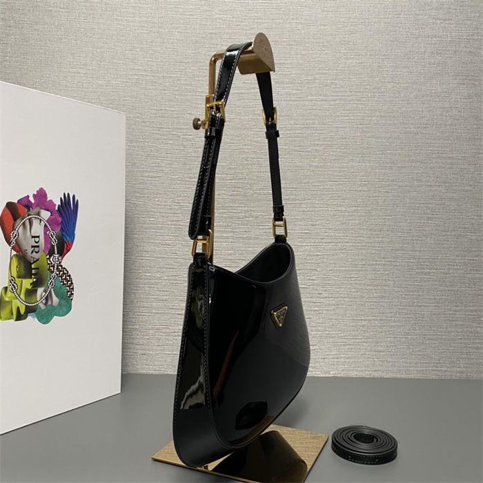 Prada Cleo patent leather bag 1BC169 Black High