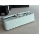 Medium CLASSIC HANDBAG Grained Calfskin Green Blue Silver Metal A