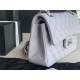 Small CLASSIC HANDBAG Grained Calfskin Silver Metal Lilac A