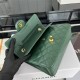 Small CLASSIC HANDBAG Grained Calfskin Gold Metal Green A