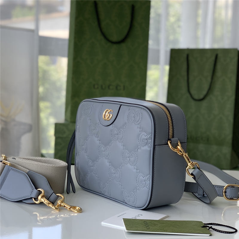 GG Matelassé leather small bag 702234 Grey High