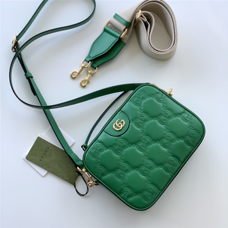 GG Matelassé leather small bag 702234 Green High