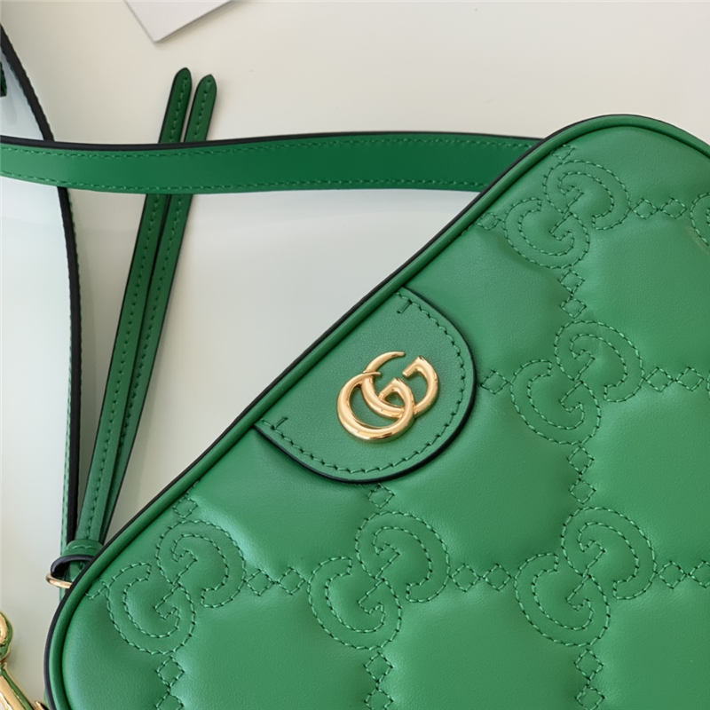 GG Matelassé leather small bag 702234 Green High