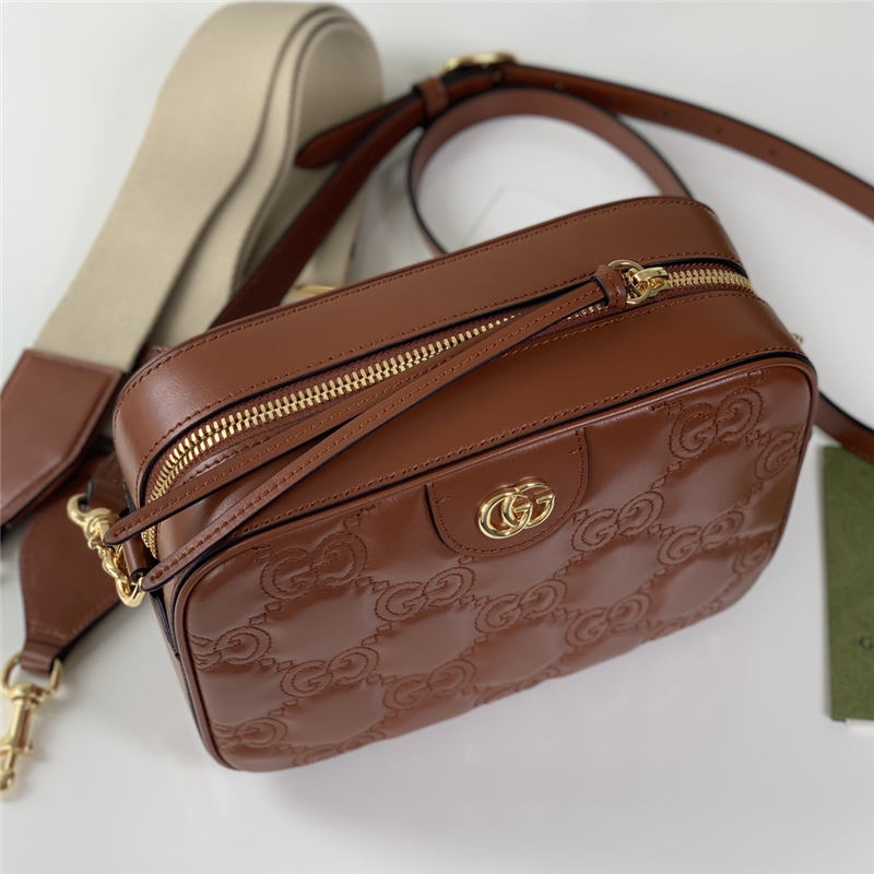 GG Matelassé leather small bag 702234 Brown High