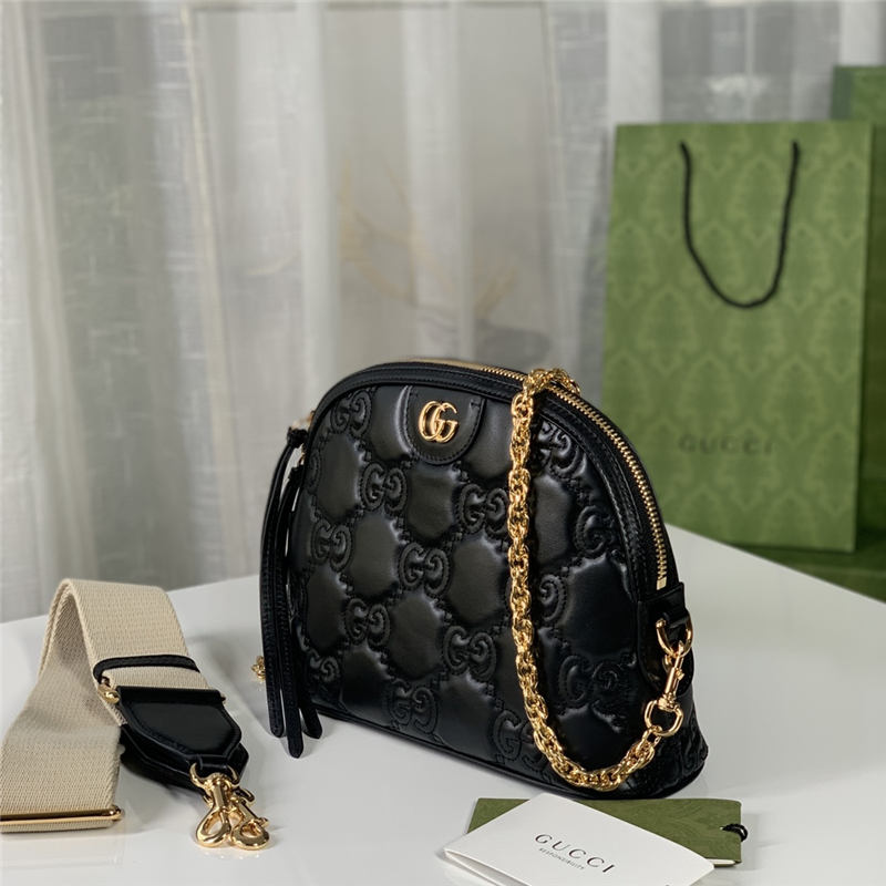 GG Matelassé leather small bag 702229 Black High