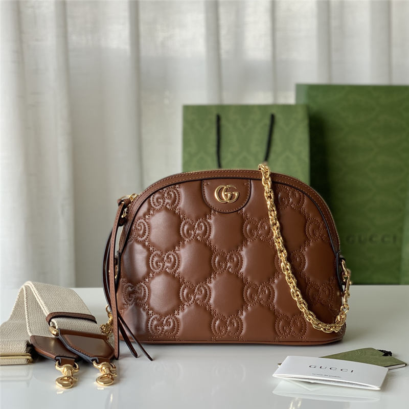 GG Matelassé leather small bag 702229 Brown High