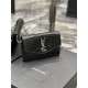 UPTOWN CHAIN WALLET IN CROCODILE-EMBOSSED SHINY LEATHER Black High