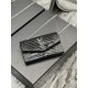 UPTOWN CHAIN WALLET IN CROCODILE-EMBOSSED SHINY LEATHER Black High