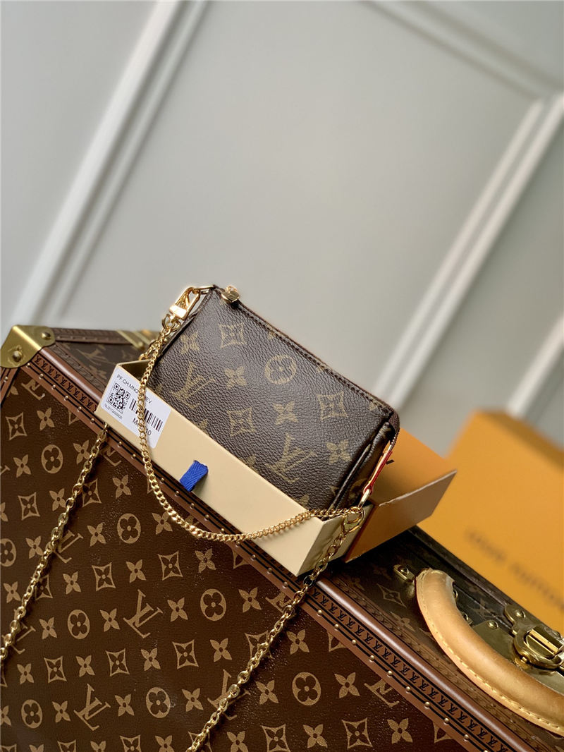 Louis Vuitton MINI POCHETTE ACCESSOIRES With Chain Monogram Canvas M82510 High