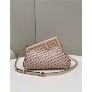 Fendi First Small Braided Leather Bag Pink High