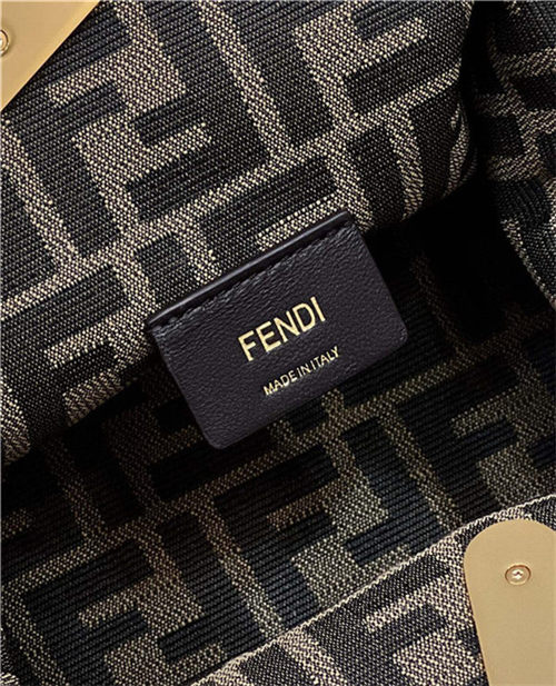 Fendi First Small Braided Leather Bag Black High