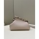 Fendi First Small Leather Bag with exotic details Milk-Tea High