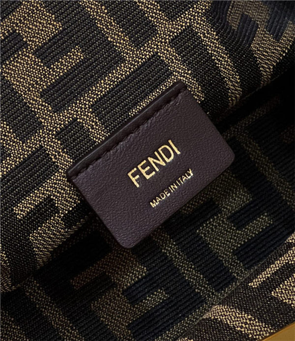 Fendi First Small Leather Bag with exotic details Milk-Tea High