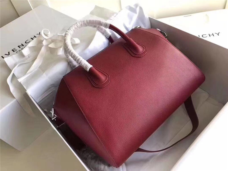 Givenchy MEDIUM ANTIGONA BAGE IN GRAINED LEATHER Burgundy  High