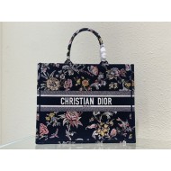 LARGE Dior BOOK TOTE Dior Jardin Botanique Embroidery Black High