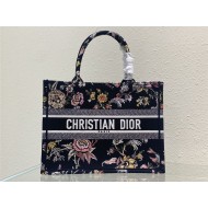 MEDIUM Dior BOOK TOTE Dior Jardin Botanique Embroidery Black High