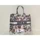 LARGE Dior BOOK TOTE Dior Jardin Botanique Embroidery White High