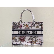 MEDIUM Dior BOOK TOTE Dior Jardin Botanique Embroidery White High