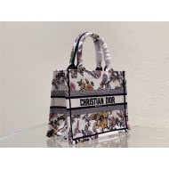 SMALL Dior BOOK TOTE Dior Jardin Botanique Embroidery White High