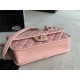 Chanel FLAP BAG WITH TOP HANDLE Grained Calfskin & Gold-Tone Metal AS3653 Pink A