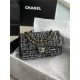 Chanel Medium Classic Flap Bag Tweed Black/Blue High