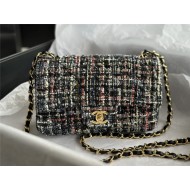 Chanel Mini Classic Flap Bag Tweed Black/Pink High