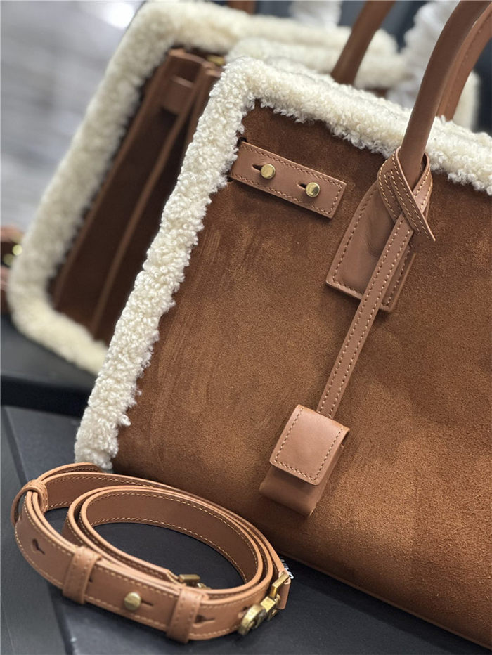 SAC DE JOUR SUPPLE MEDIUM IN SUEDE AND SHEARLING High