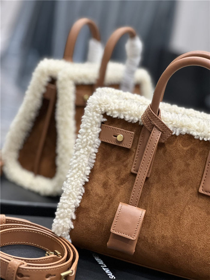 SAC DE JOUR SUPPLE NANO IN SUEDE AND SHEARLING High